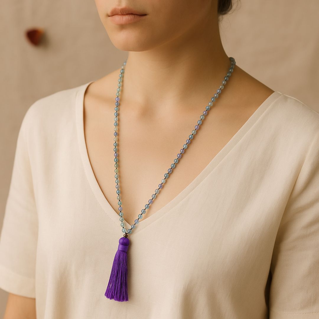 Collier Mala facetté en Fluorine