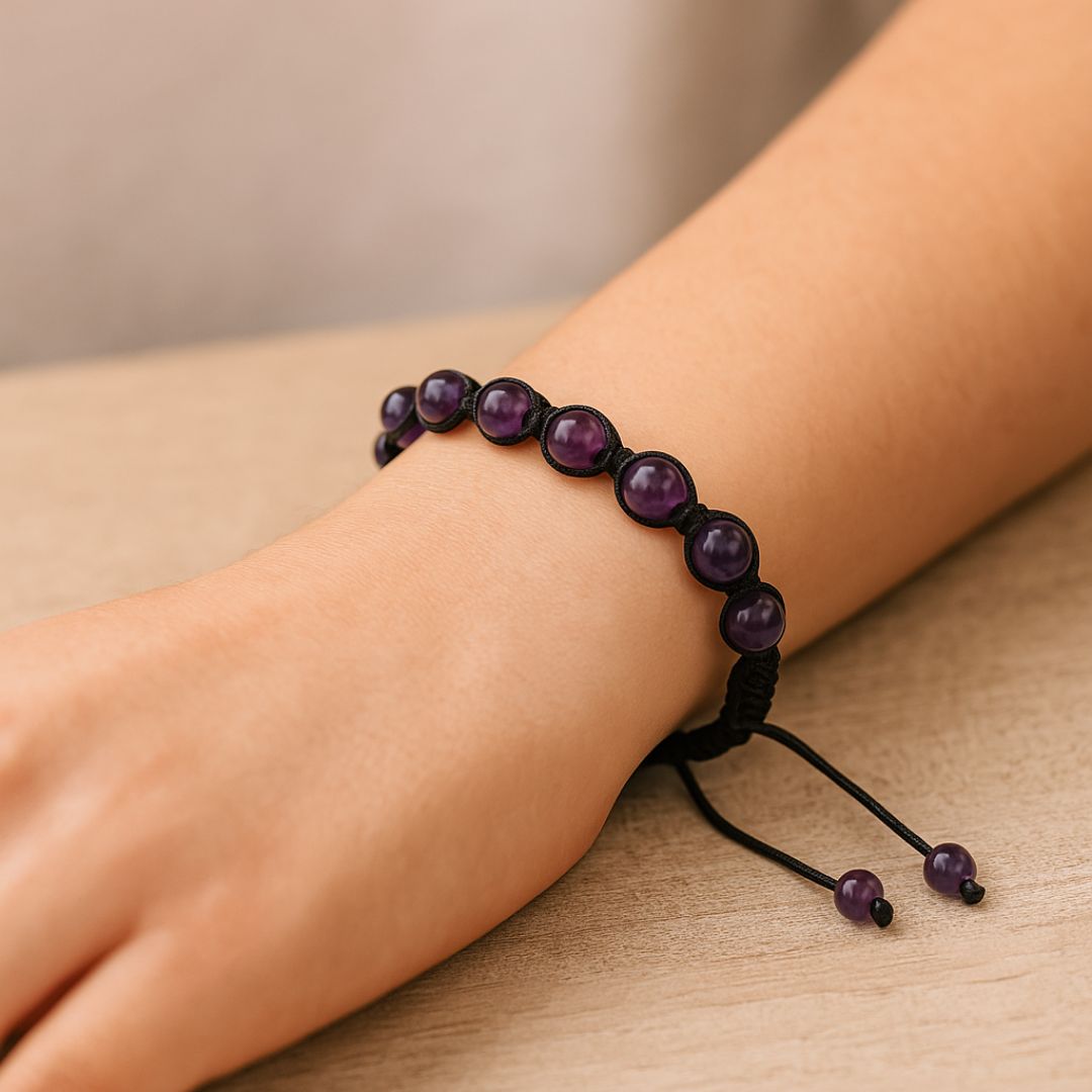 Bracelet Shamballa en Améthyste