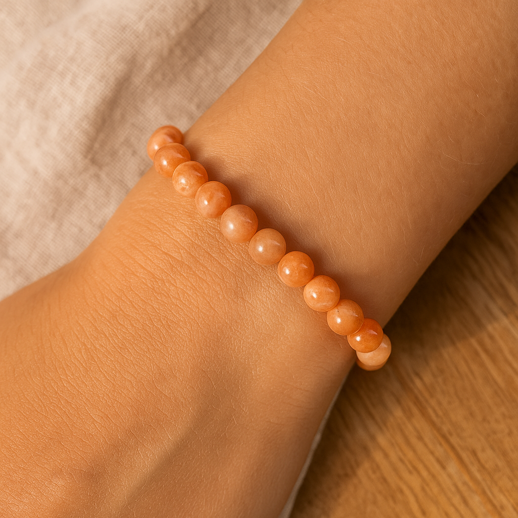 Bracelet en perles de Pierre de soleil véritable