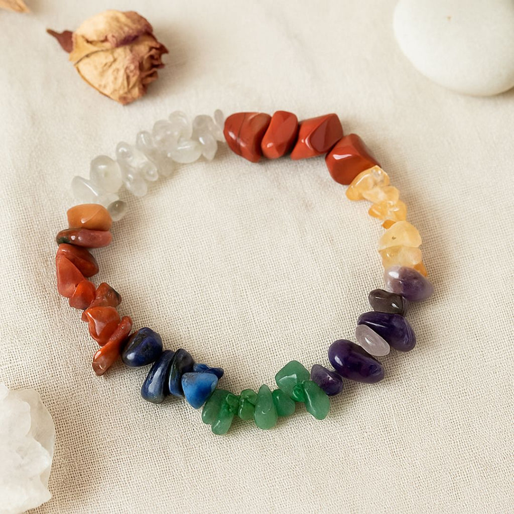 Bracelet baroque en pierres des 7 Chakras
