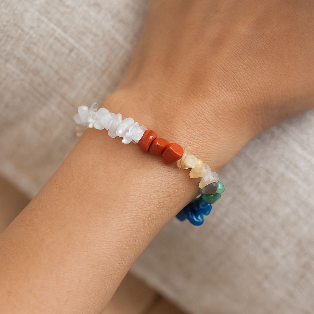 Bracelet baroque en pierres des 7 Chakras