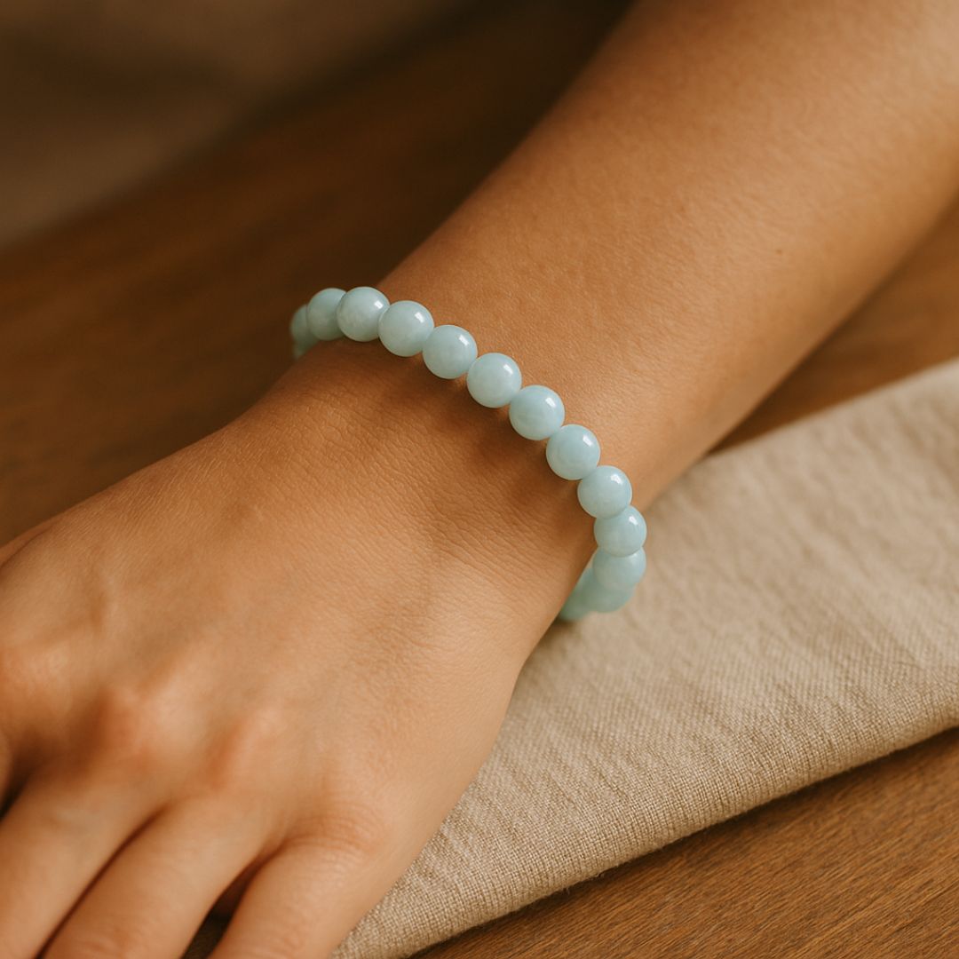 Bracelets en perles d'Aigue Marine