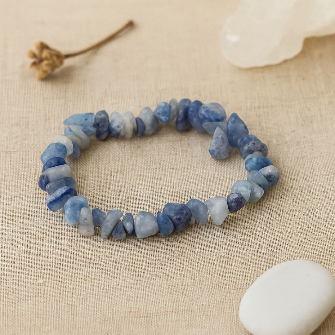 Bracelet baroque en Apatite bleue