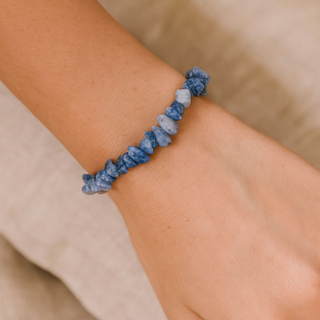 Bracelet baroque en Apatite bleue