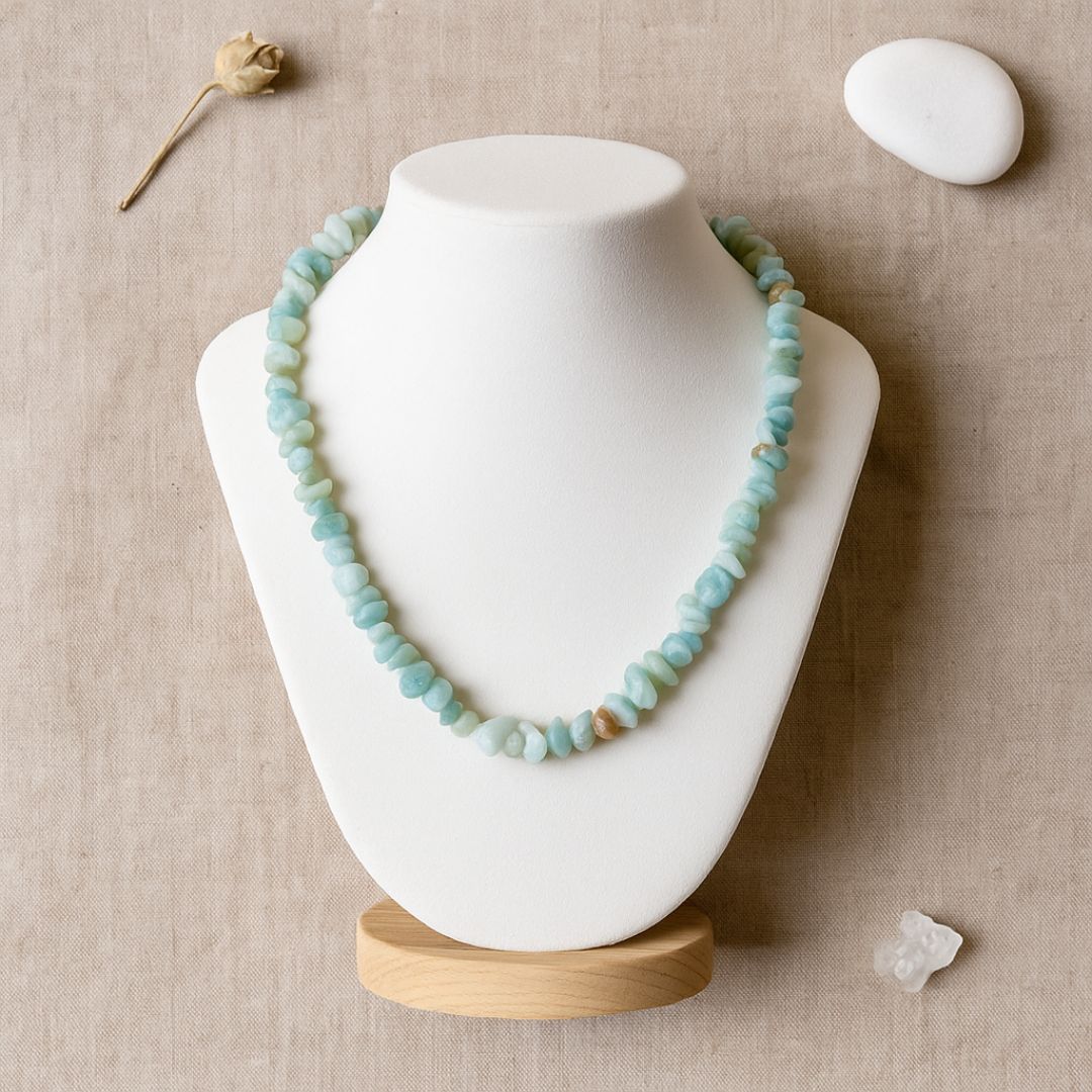 Collier baroque en Amazonite