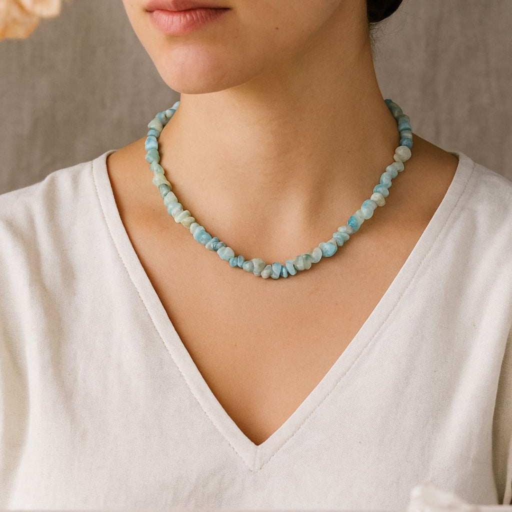 Collier baroque en Amazonite