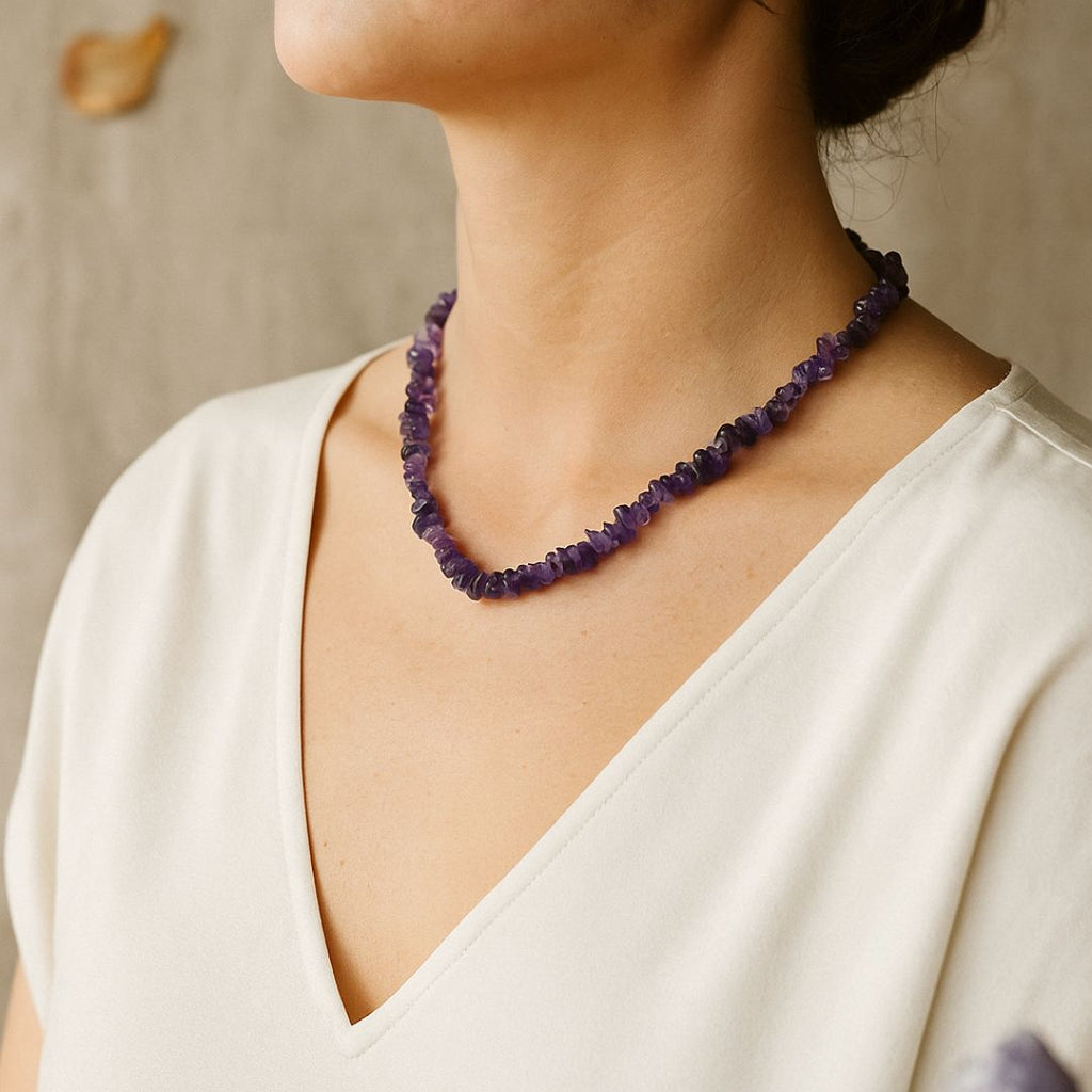 Collier baroque en Améthyste