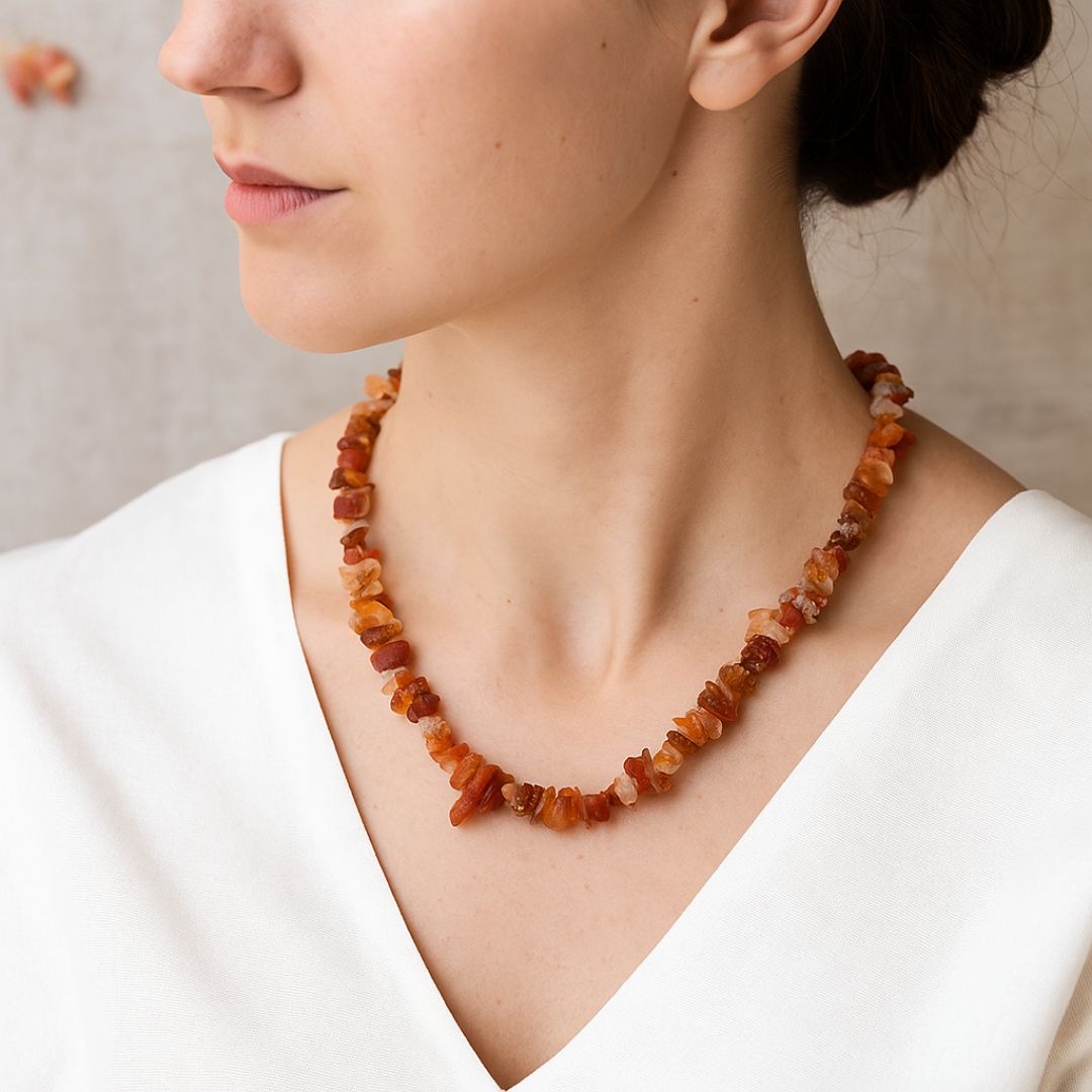 Collier baroque en Cornaline