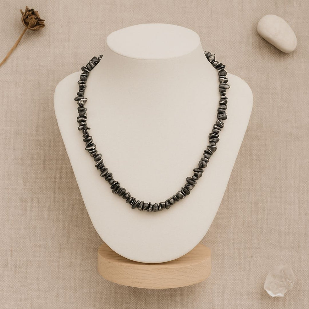Collier baroque en Hématite