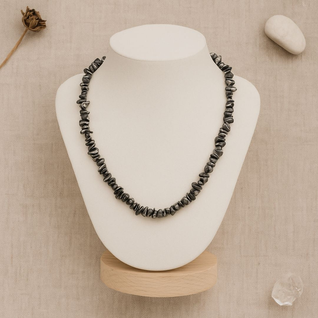 Collier baroque en Hématite