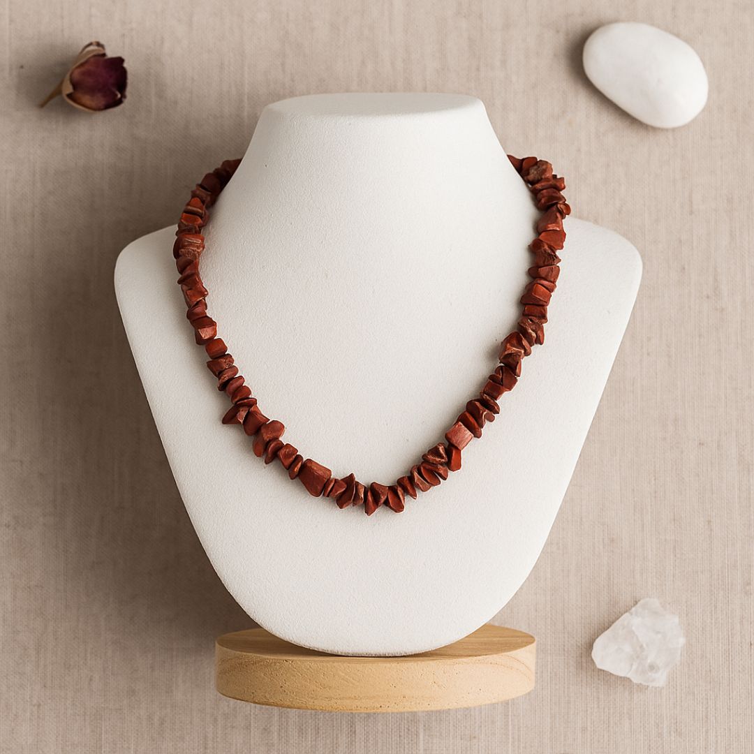 Collier baroque en Jaspe rouge