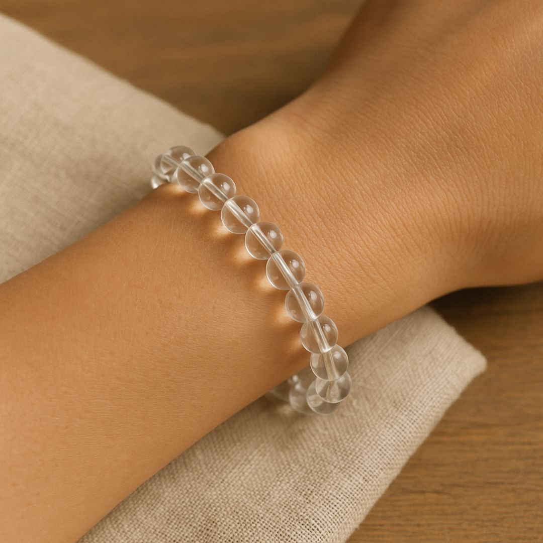 Bracelet en perles de Cristal de Roche