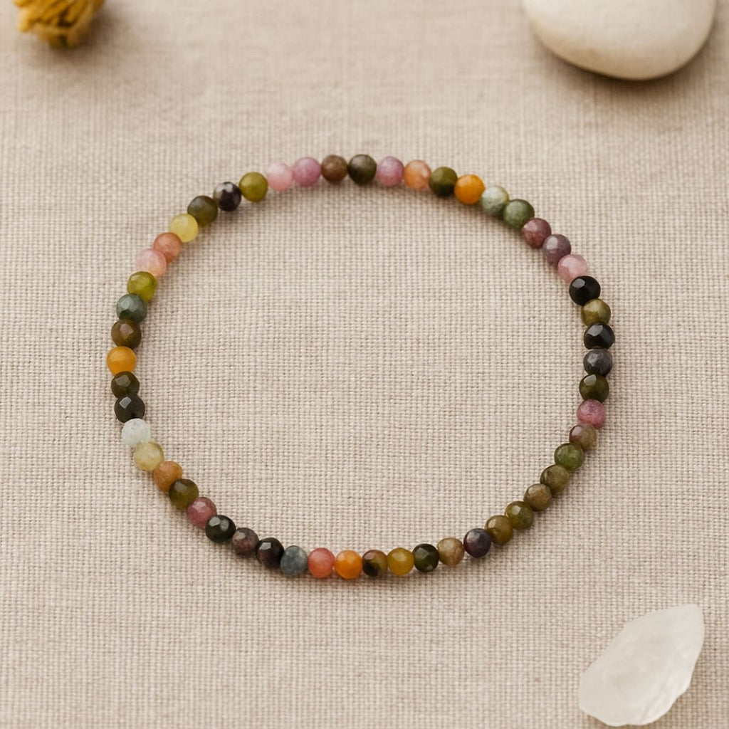 Bracelet facetté en Tourmaline mélangée