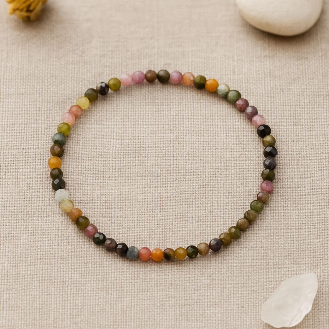 Bracelet facetté en Tourmaline mélangée