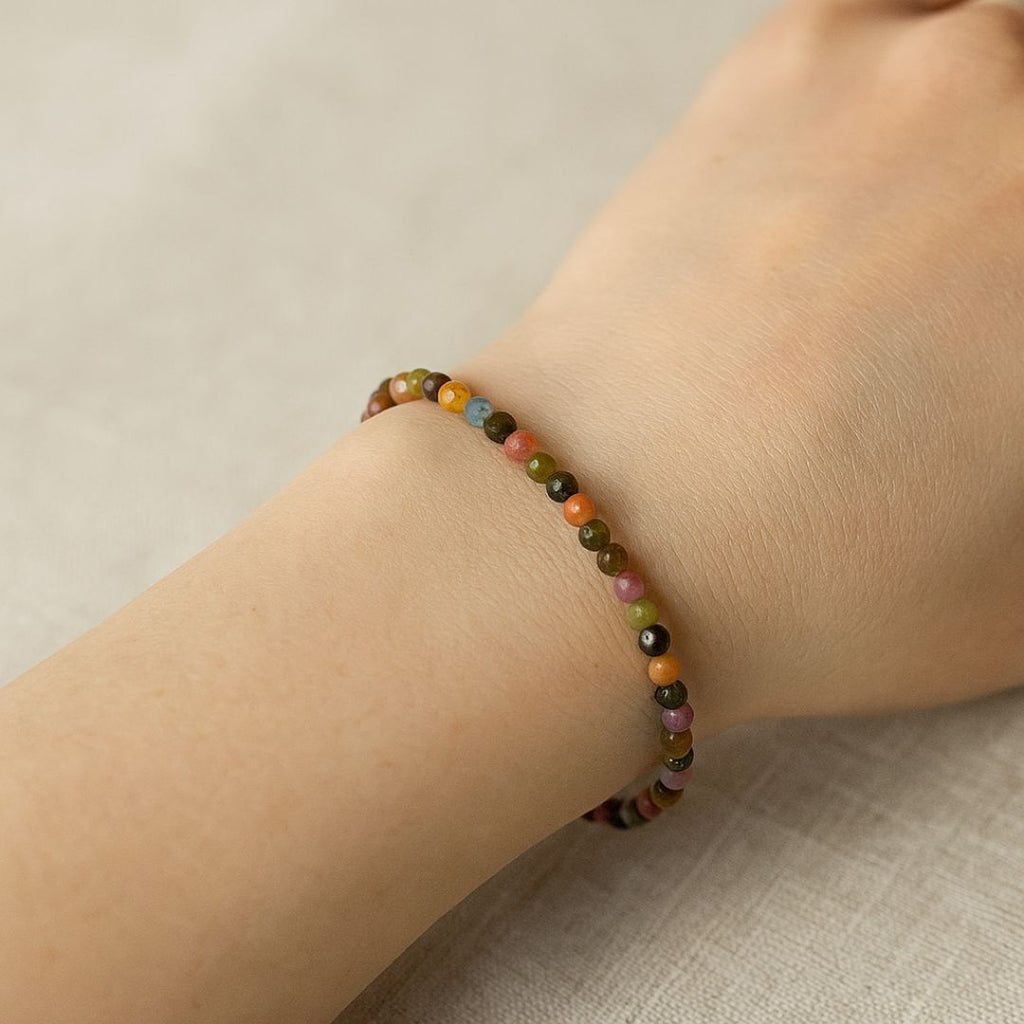Bracelet facetté en Tourmaline mélangée