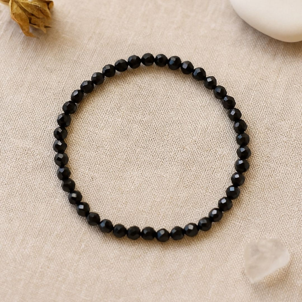 Bracelet facetté en Tourmaline noire