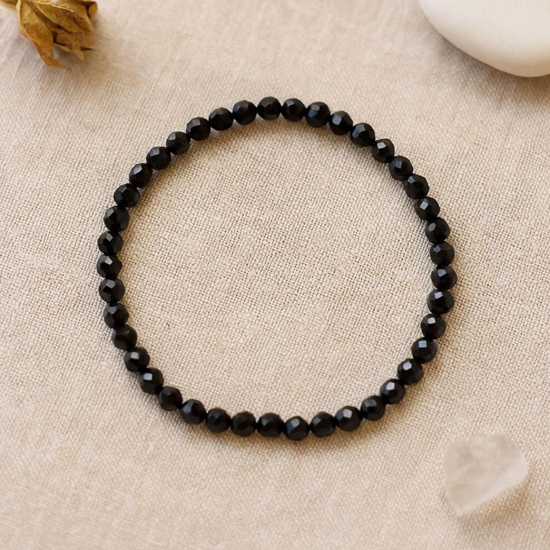 Bracelet facetté en Tourmaline noire