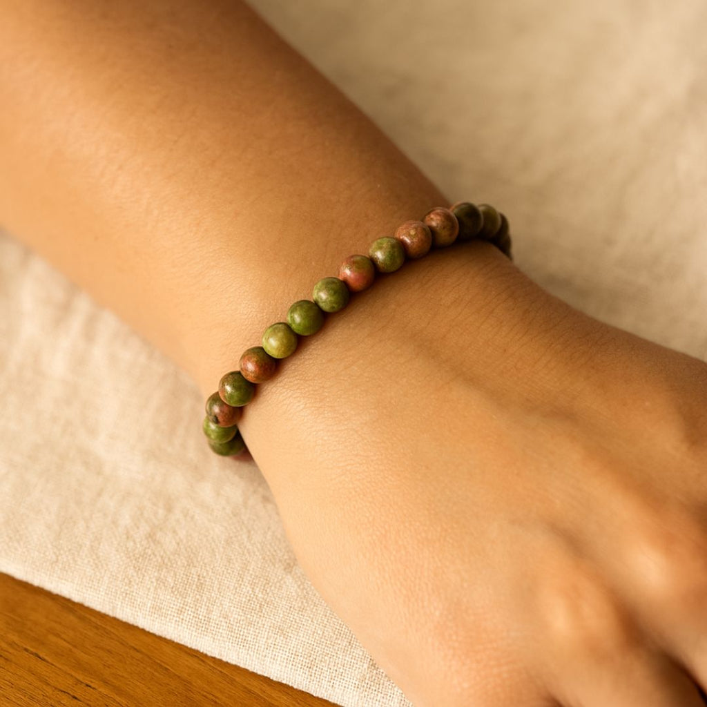 Bracelet en perles d'Unakite