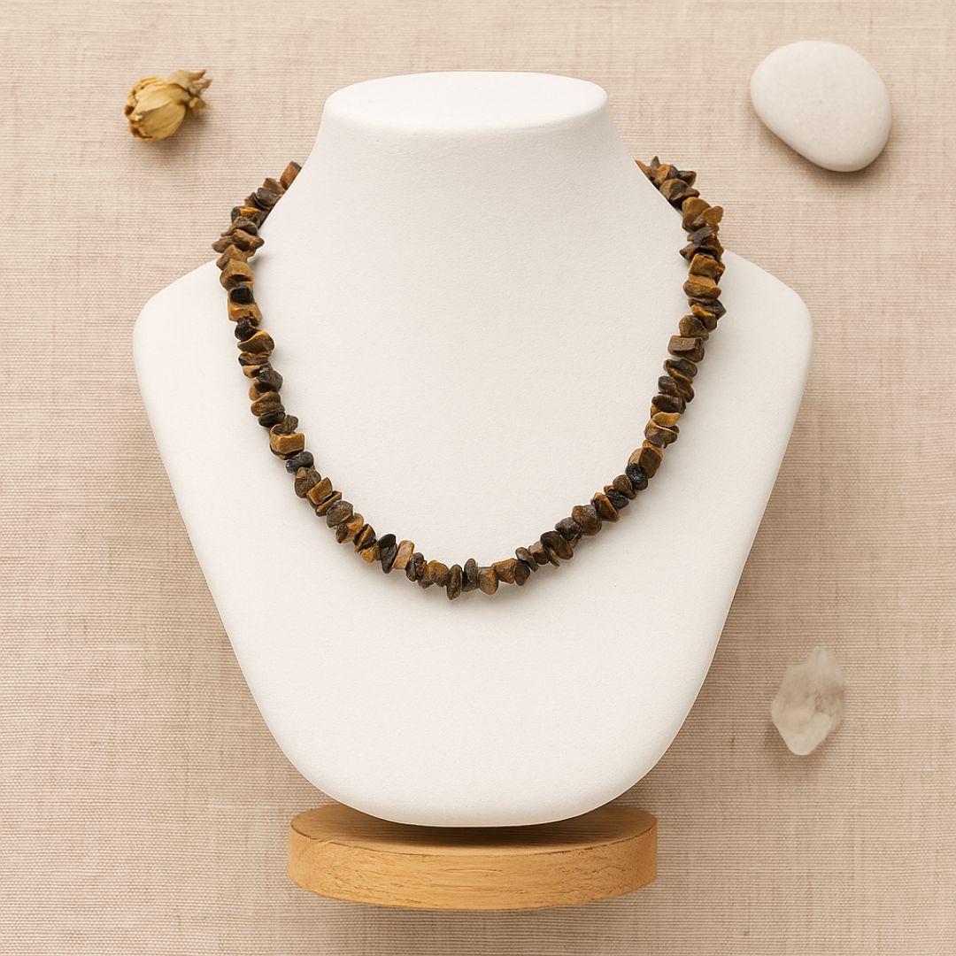 Collier baroque en Oeil de tigre