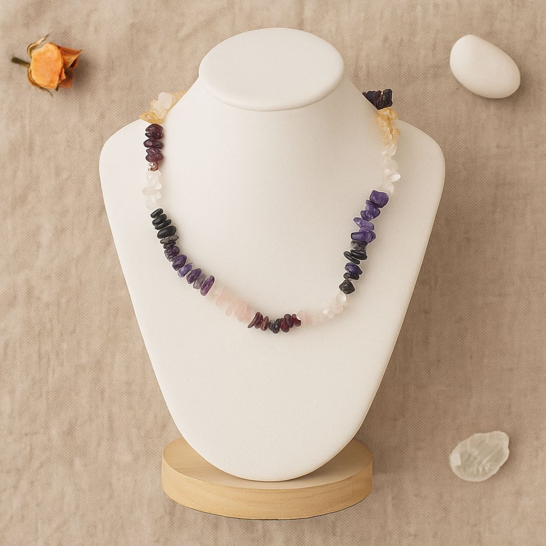 Collier baroque en pierres des 7 Chakras