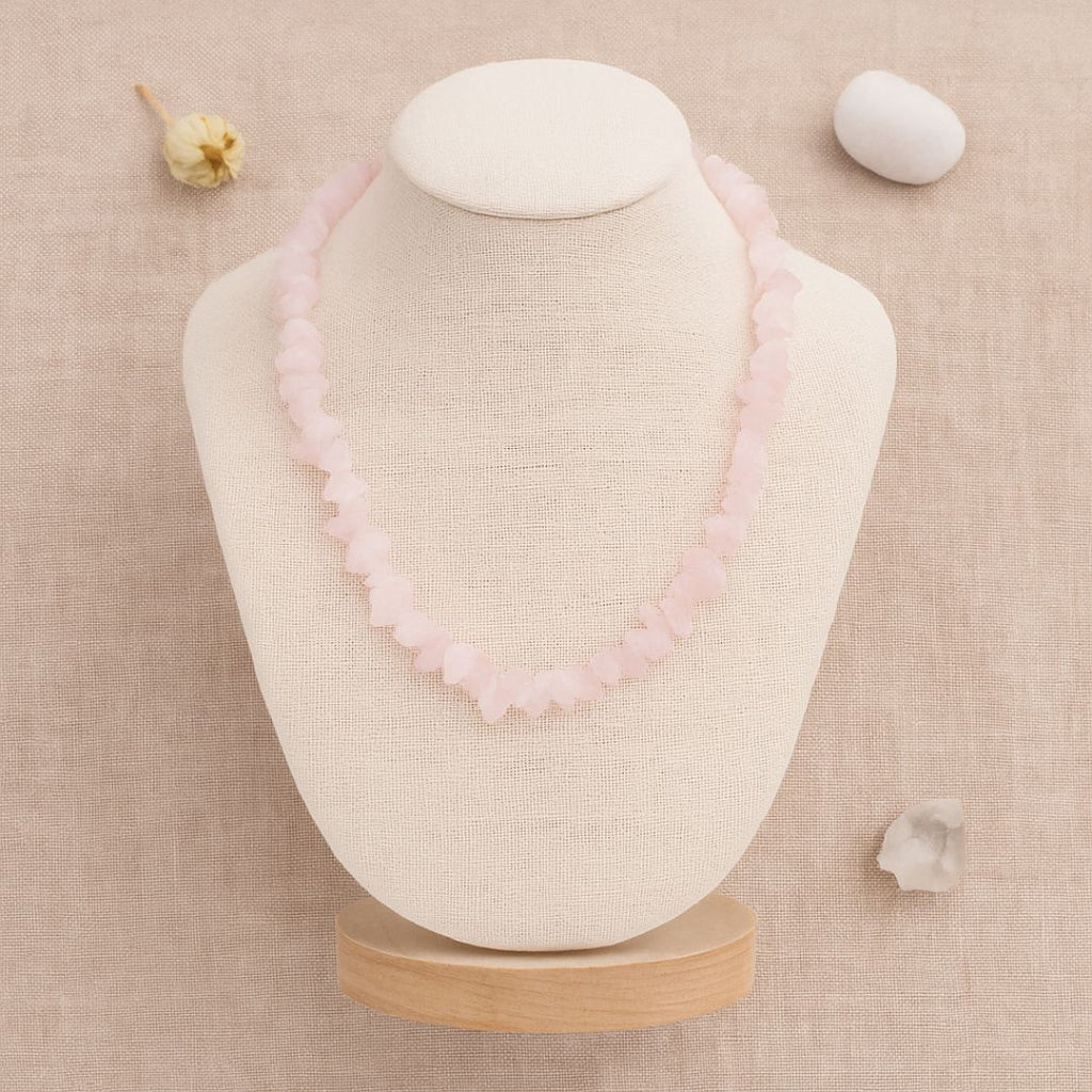 Collier baroque en Quartz rose