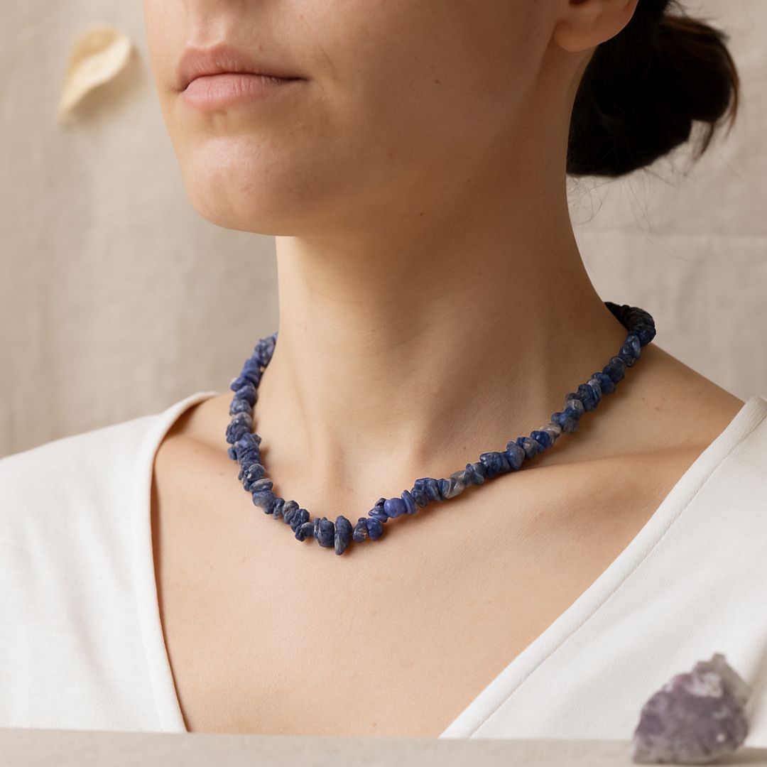 Collier baroque en Sodalite