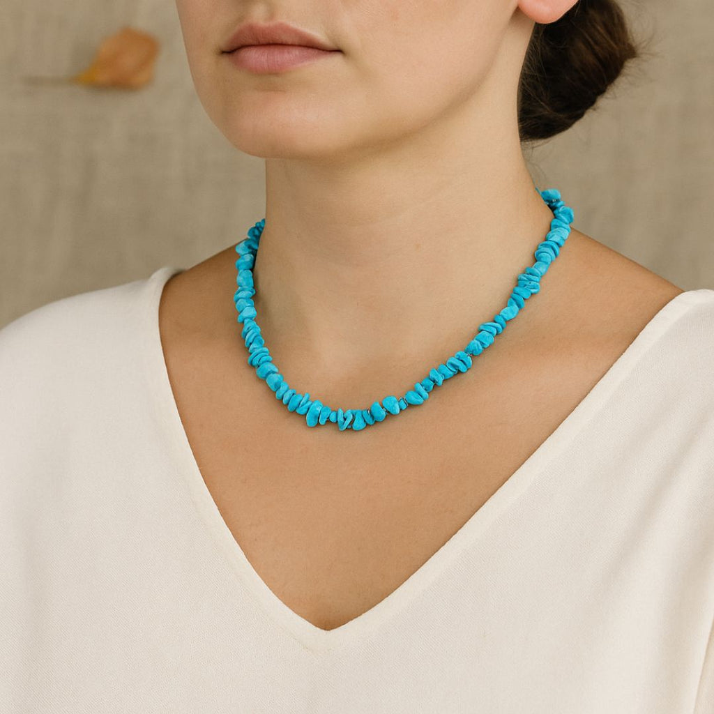 Collier baroque en Turquoise reconstituée