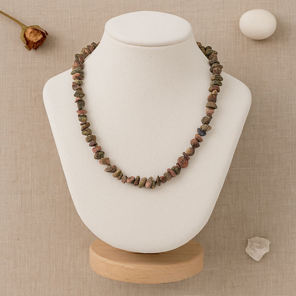 Collier baroque en Unakite
