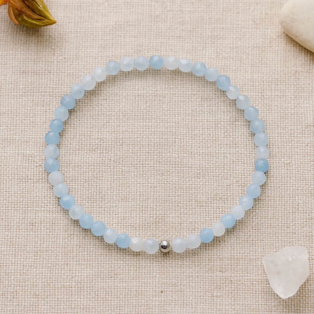 Bracelet facetté en Aigue Marine