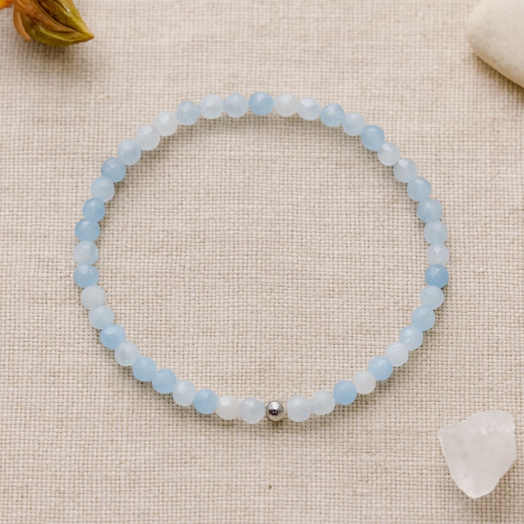 Bracelet facetté en Aigue Marine