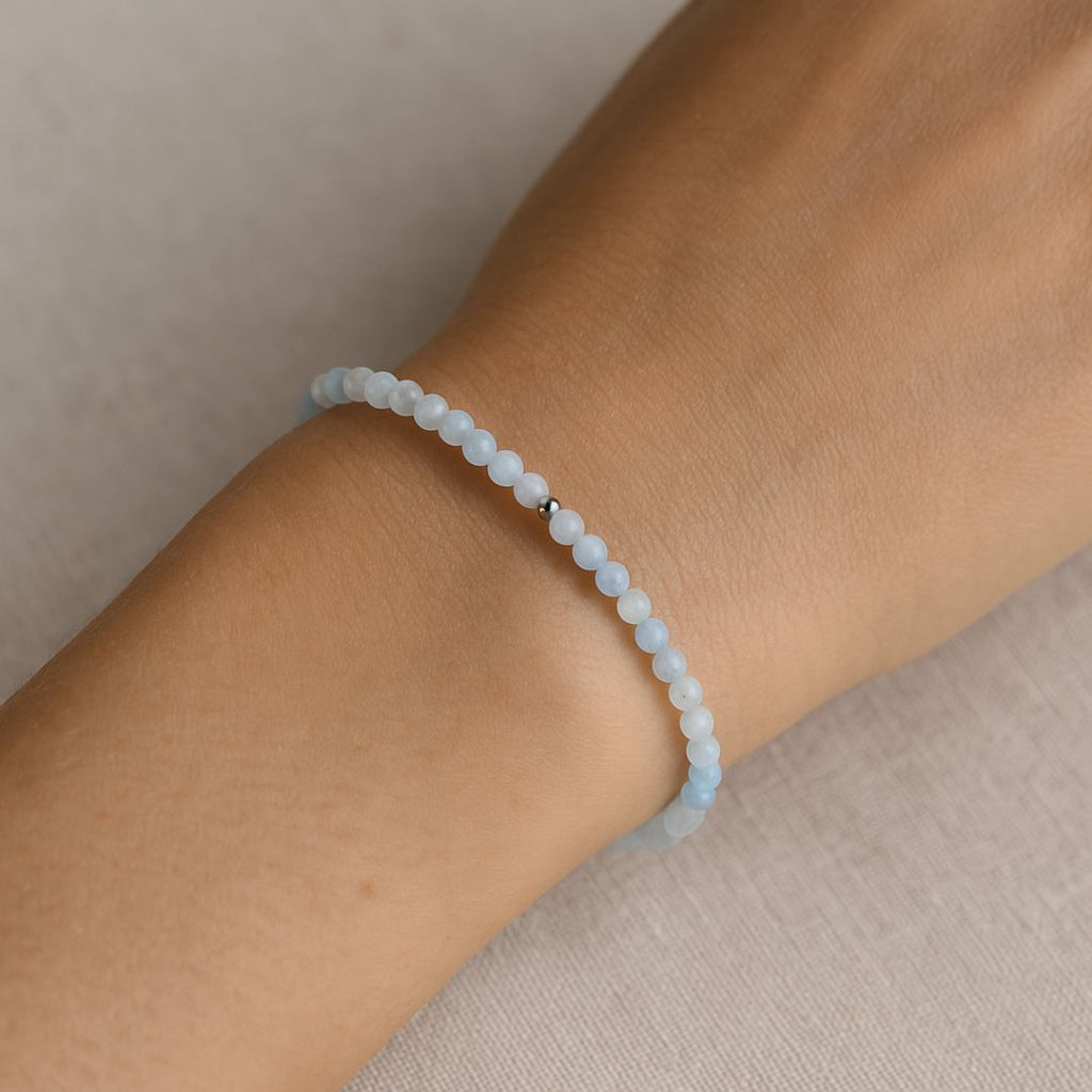 Bracelet facetté en Aigue Marine