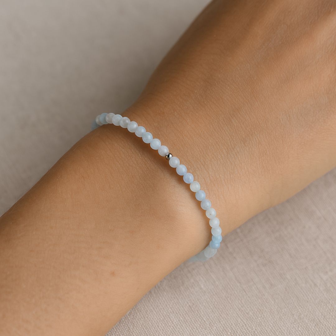 Bracelet facetté en Aigue Marine