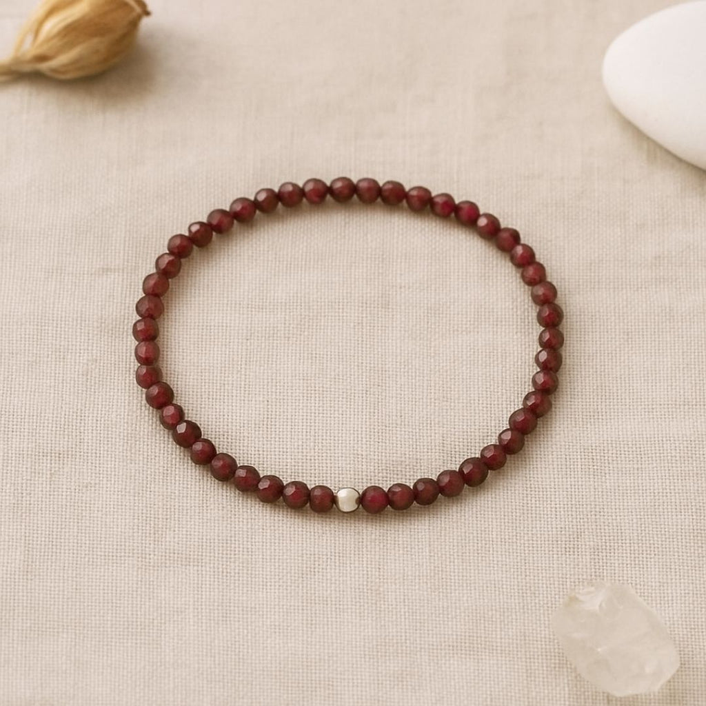 Bracelet facetté en Grenat