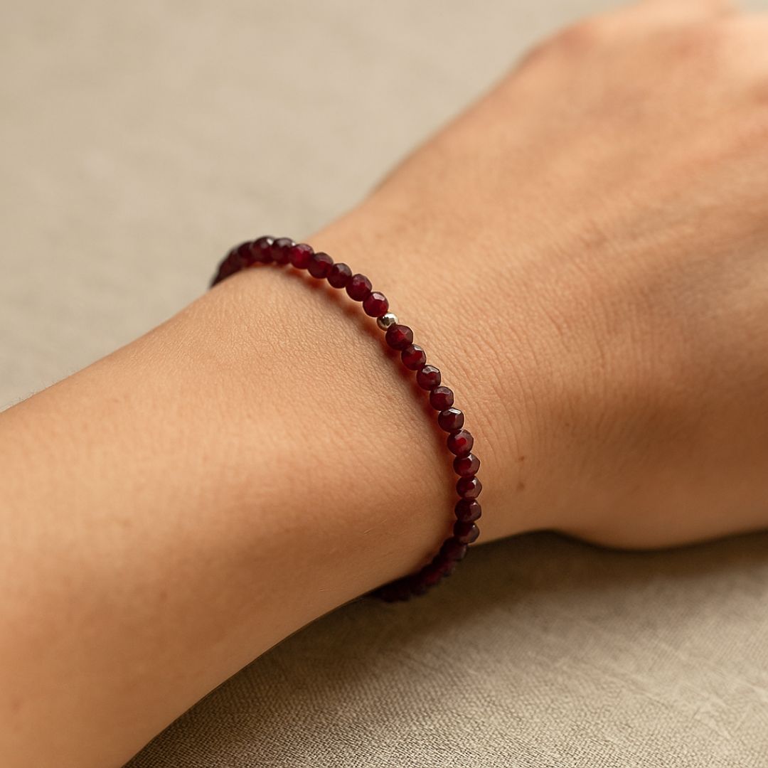 Bracelet facetté en Grenat