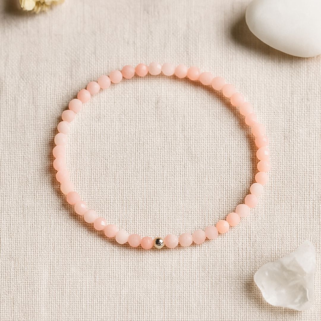 Bracelet facetté en Opale rose