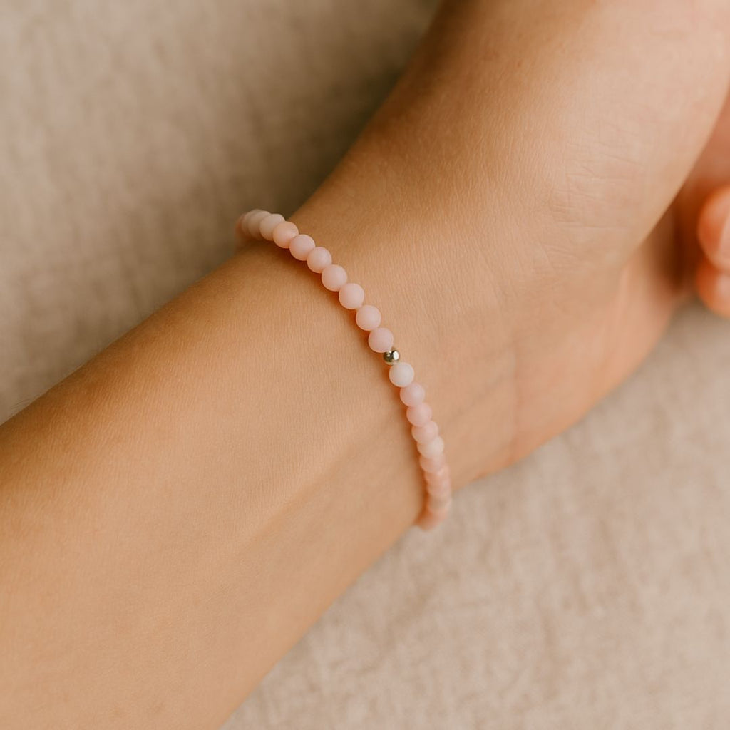 Bracelet facetté en Opale rose