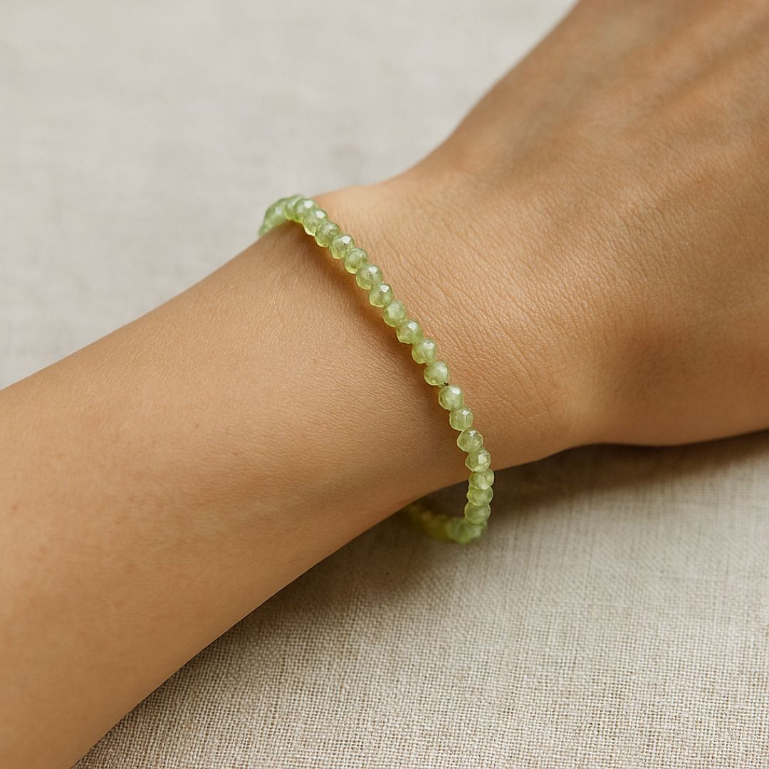 Bracelet facetté en Peridot