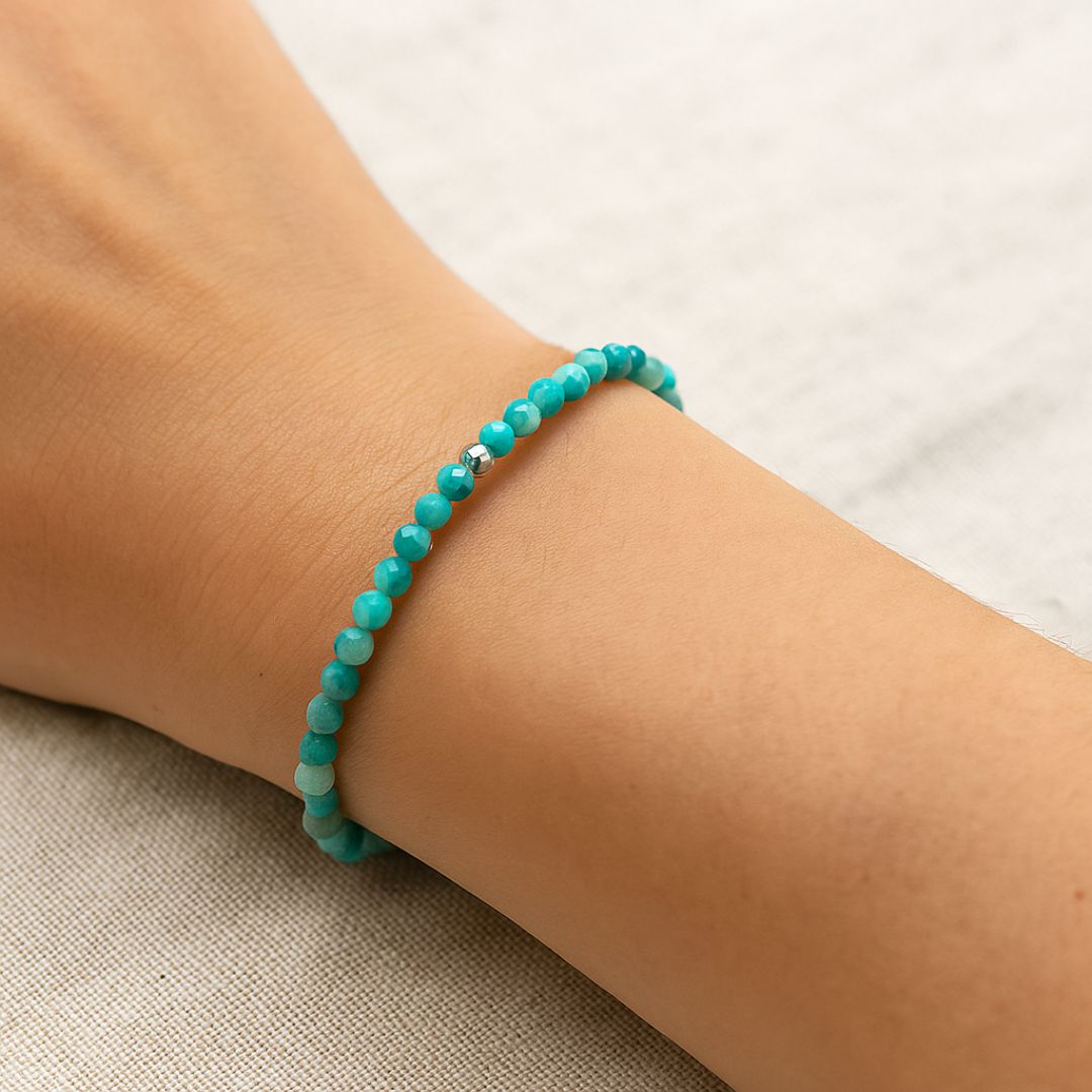 Bracelet facetté en Amazonite