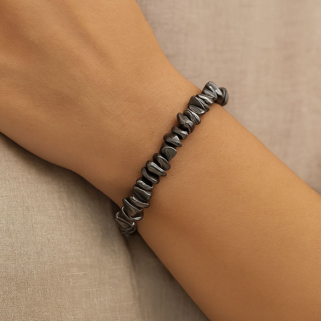 Bracelet baroque en Hématite