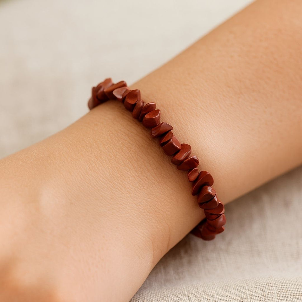 Bracelet baroque en Jaspe rouge
