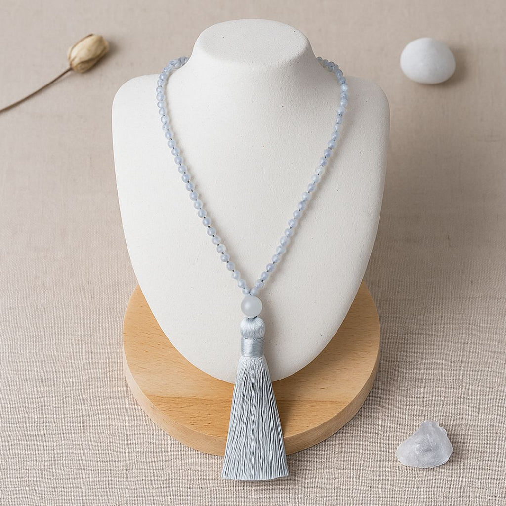 Collier Mala facetté en Labradorite