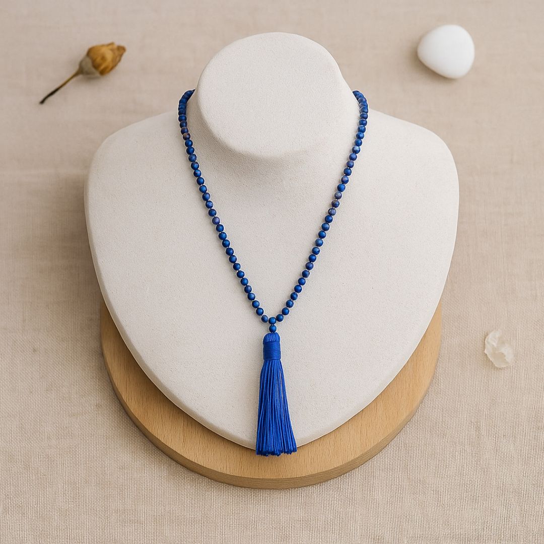 Collier Mala facetté en Lapis Lazuli