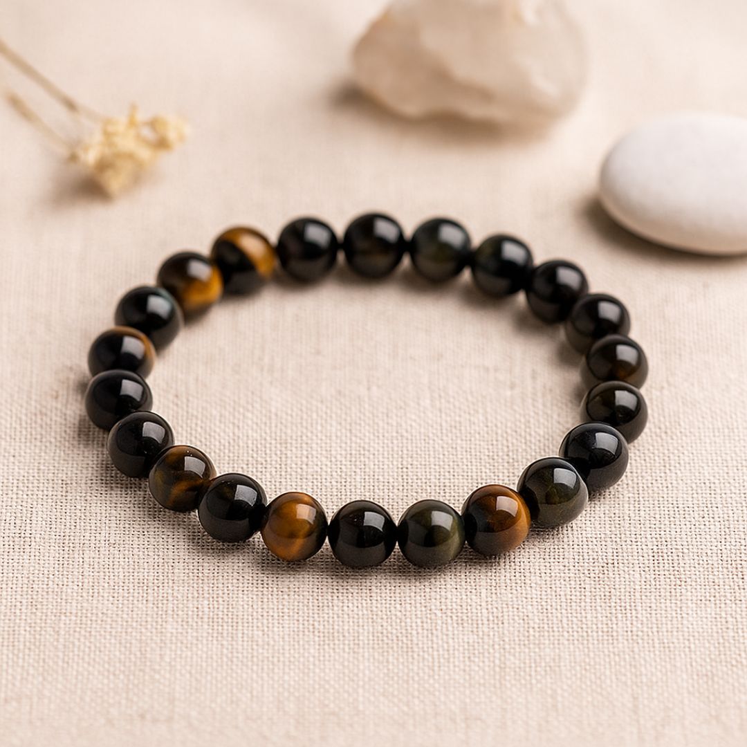 Bracelet en perles d'Oeil de Faucon