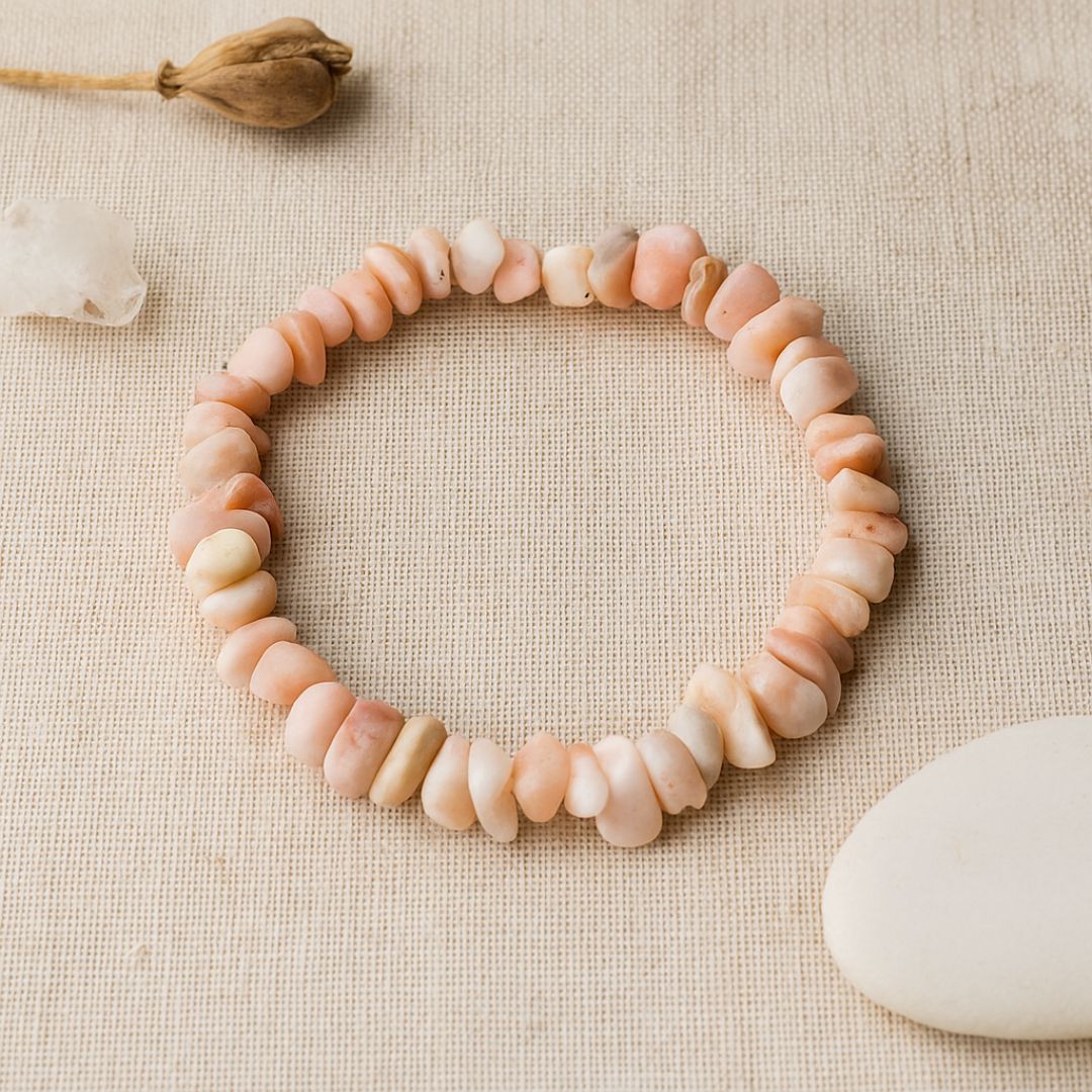 Bracelet baroque en Opale rose