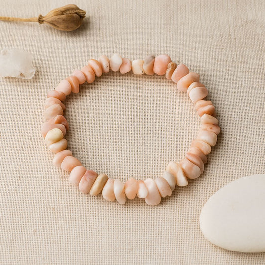 Bracelet baroque en Opale rose