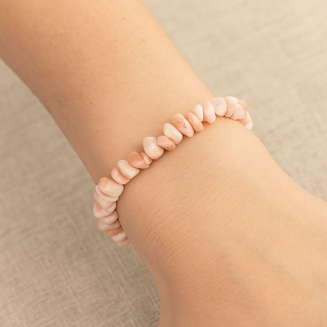 Bracelet baroque en Opale rose