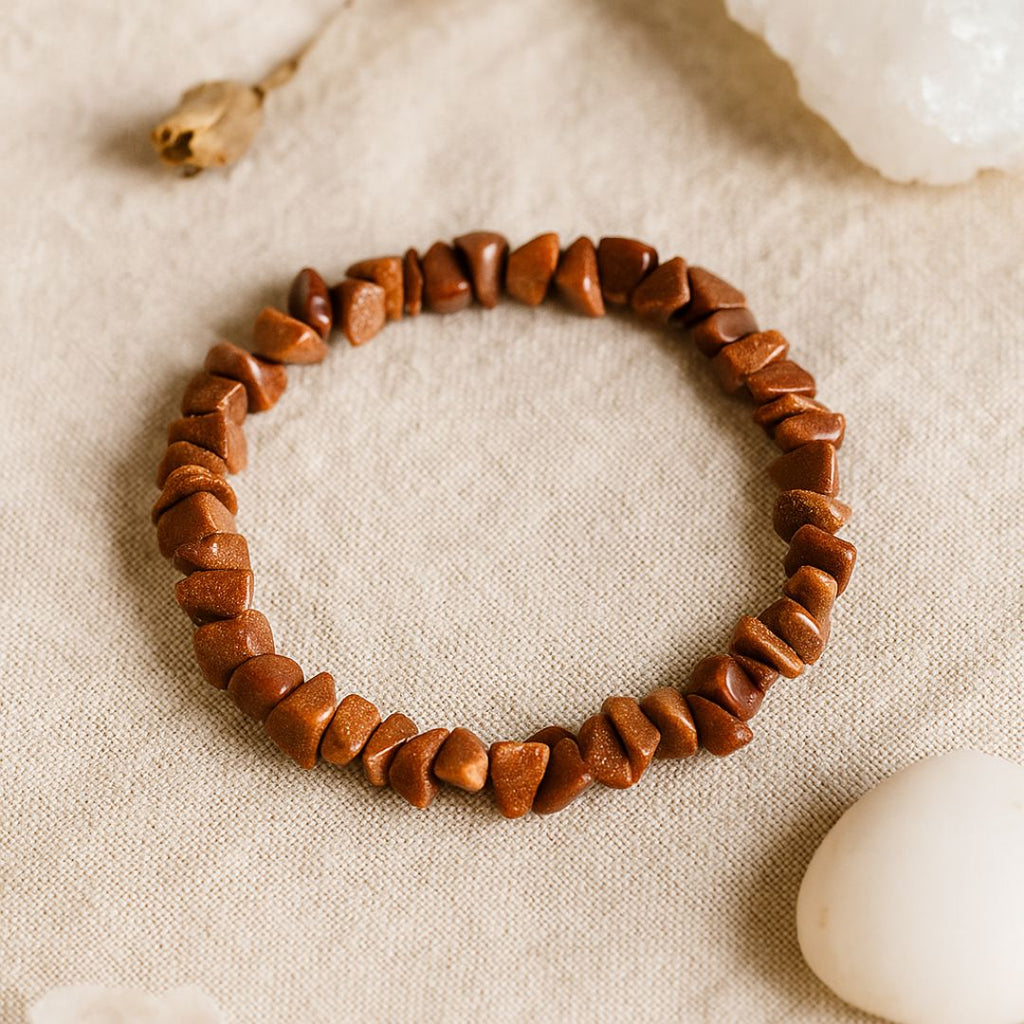 Bracelet baroque en Pierre de soleil de synthèse