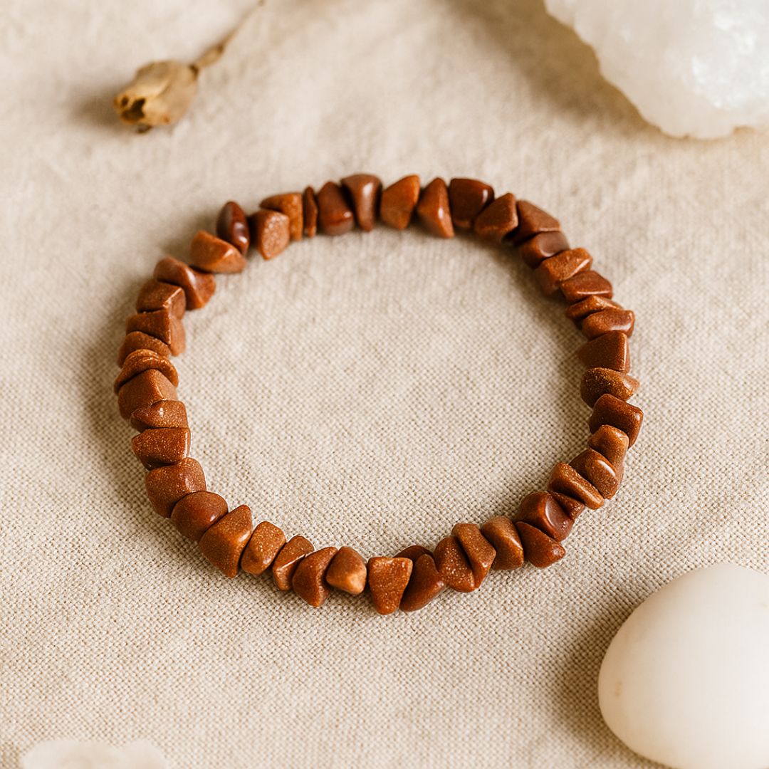 Bracelet baroque en Pierre de soleil de synthèse