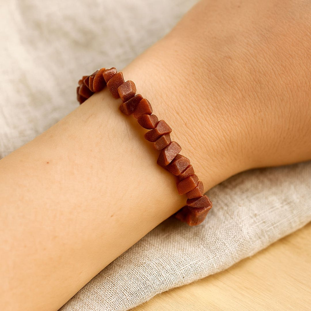 Bracelet baroque en Pierre de soleil de synthèse