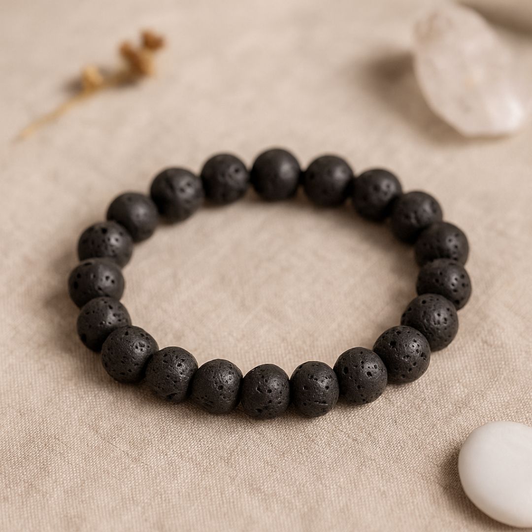 Bracelet en perles de Pierre de lave